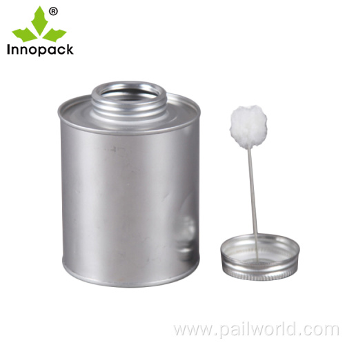 4oz empty tin pant cans with brush lids